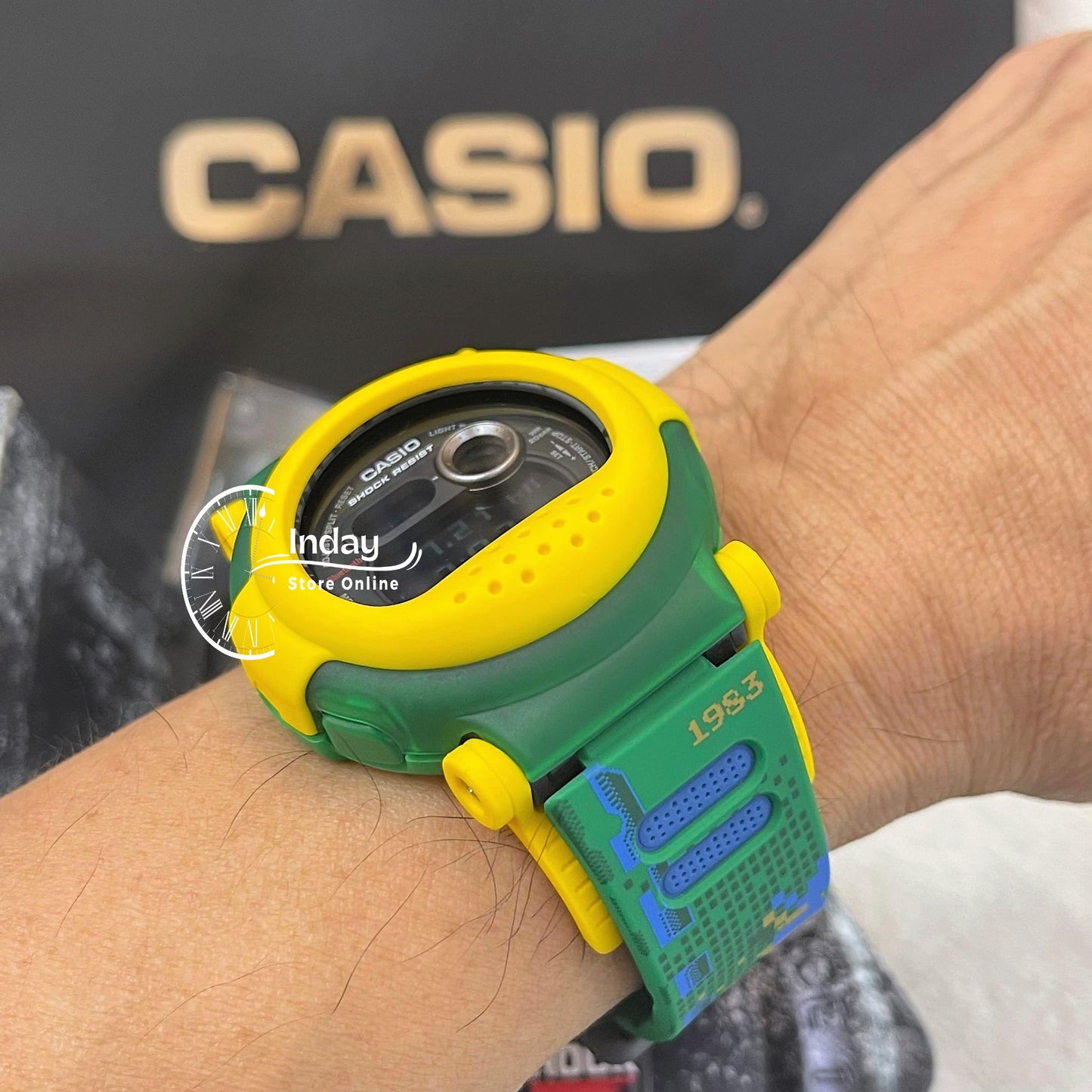 Casio G-Shock Men's Watch G-B001RG-3 Digital DW-001 Series Retro Gaming Graphics Interchangeable Translucent Bands