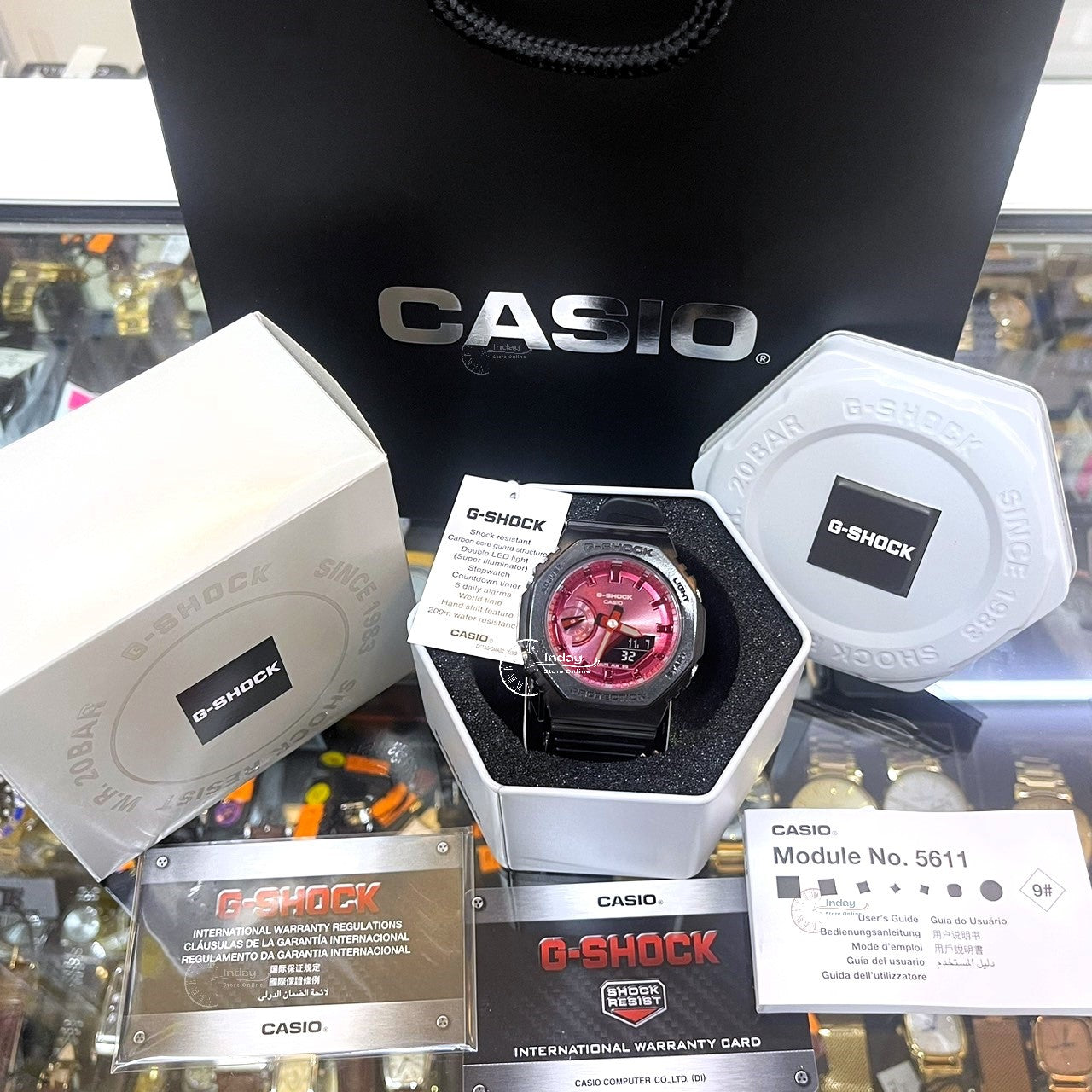 Casio G-Shock Women's Watch GMA-S2100RB-1A New Arrival Shock Resistant Carbon Core Guard Structure
