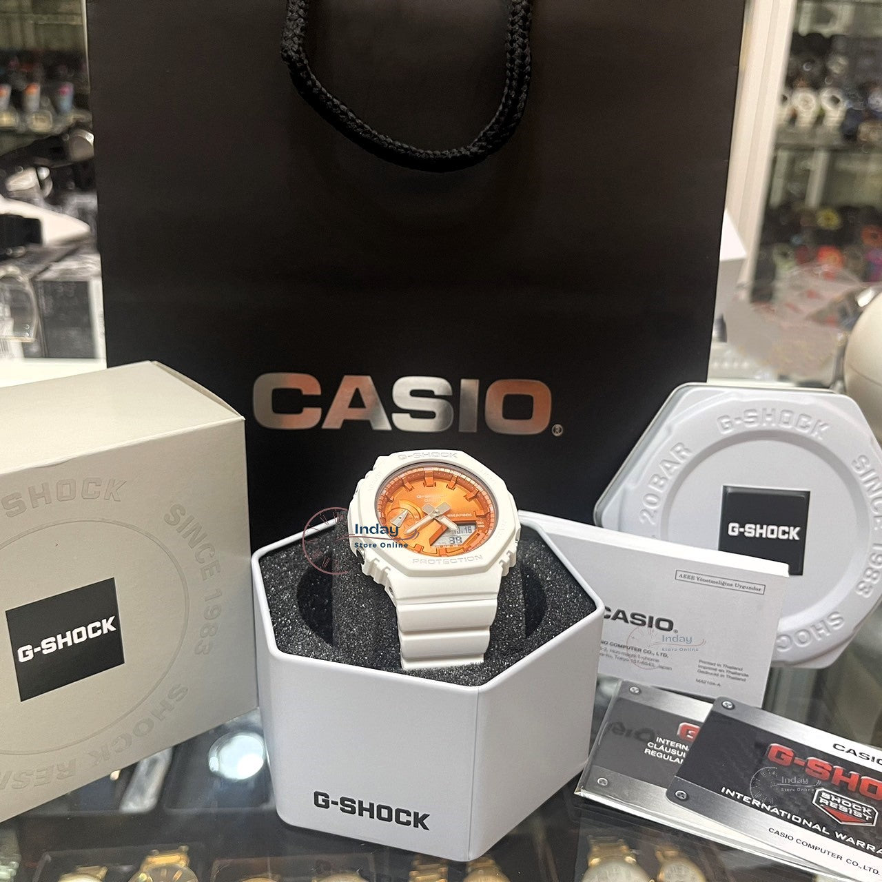 Casio G-Shock Women's Watch GMA-S2100WS-7A Analog-Digital Seasonal Collection 2023 Shock Resistant Carbon Core Guard Structure