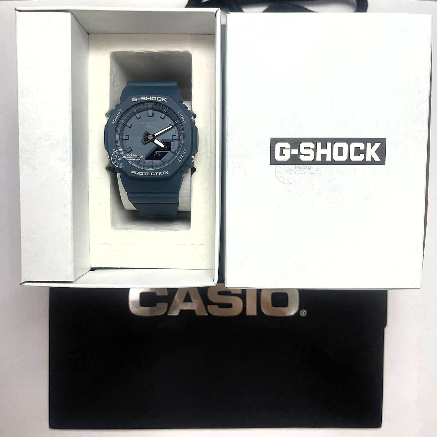 Casio G-Shock Women's Watch GMA-P2100BA-2A Mineral Glass Resin band Shock Resistant Marine Blue Battery Life: 3 Years