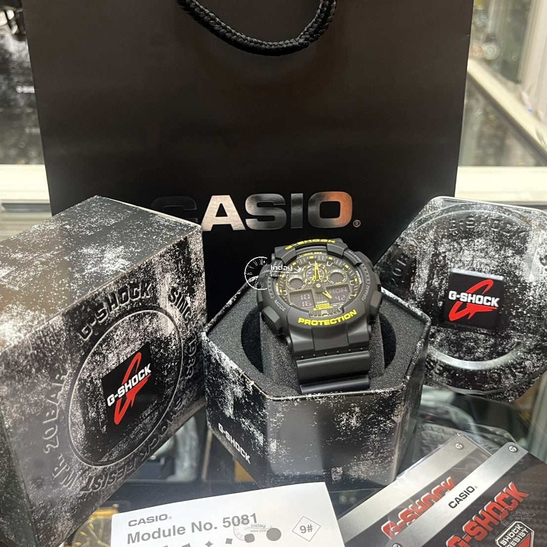 Casio G-Shock Men's Watch GA-100CY-1A Black Color Analog-Digital GA-100 Series Shock Resistant Magnetic Resistant Mineral Glass