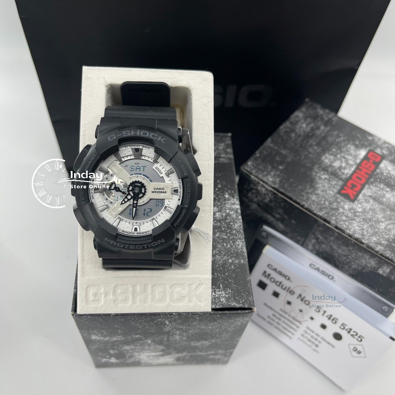 Casio G-Shock Men's Watch GA-110WD-1A Resin Band Mineral Glass Shock Resistant Magnetic Resistant