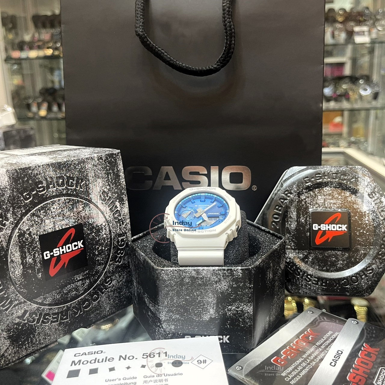 Casio G-Shock Men's Watch GA-2100WS-7A Analog-Digital 2100 Series Seasonal Collection 2023 Shock Resistant Carbon Core Guard Structure