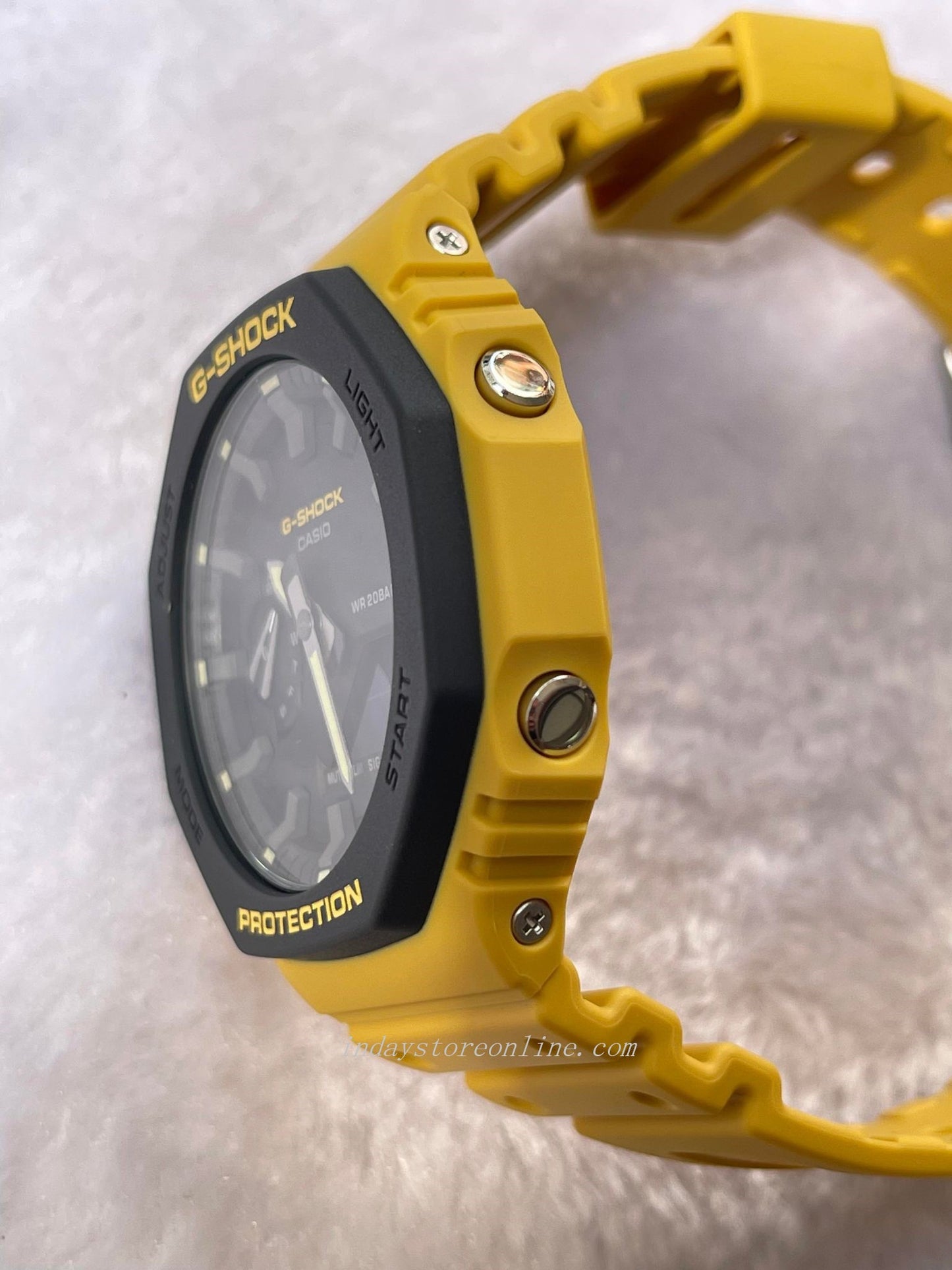 Casio G-Shock Men's Watch GA-2110SU-9A Analog-Digital GA-2100 Series Cool Matte Yellow Color Carbon Core Guard structure