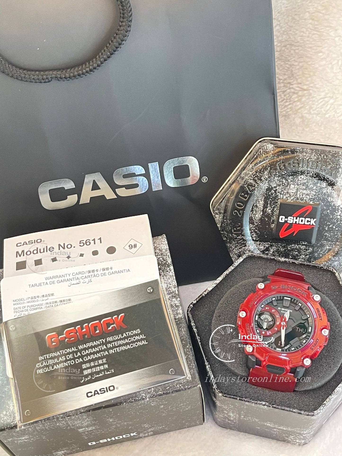 Casio G-Shock Men's Watch GA-2200SKL-4A Analog-Digital Sound Wave Series Transparent Color Sporty Design