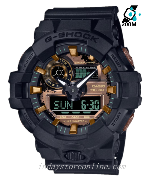 G shock mens watch black 2024 and gold
