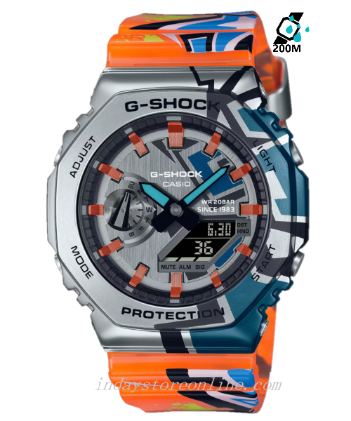 Casio G Shock Men s Watch GM 2100SS 1A Analog Digital 2100 Series Blue and Black IP Street Spirit line