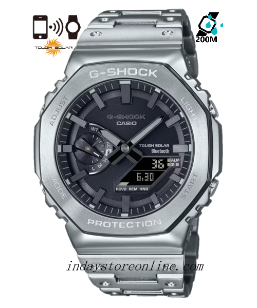 Casio G-Shock Men's Watch GM-B2100D-1A Stainless Steel Band Shock Resistant Tough Solar Mobile link Bluetooth