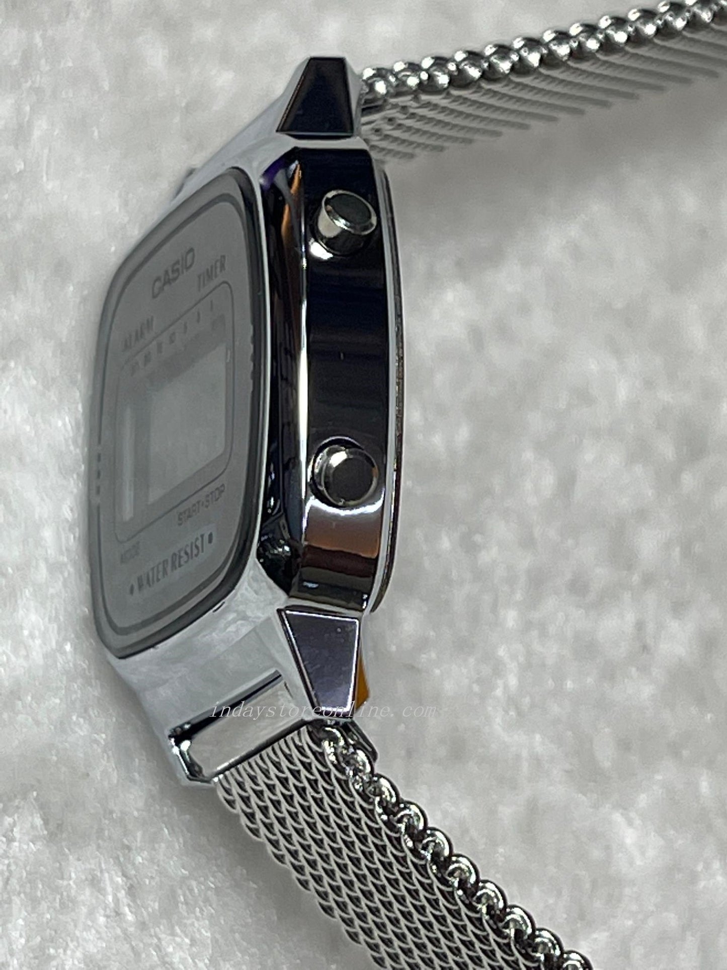 Casio Vintage Women's Watch LA670WEM-7 Silver Plated Stainless Steel Strap Self-adjustable Band