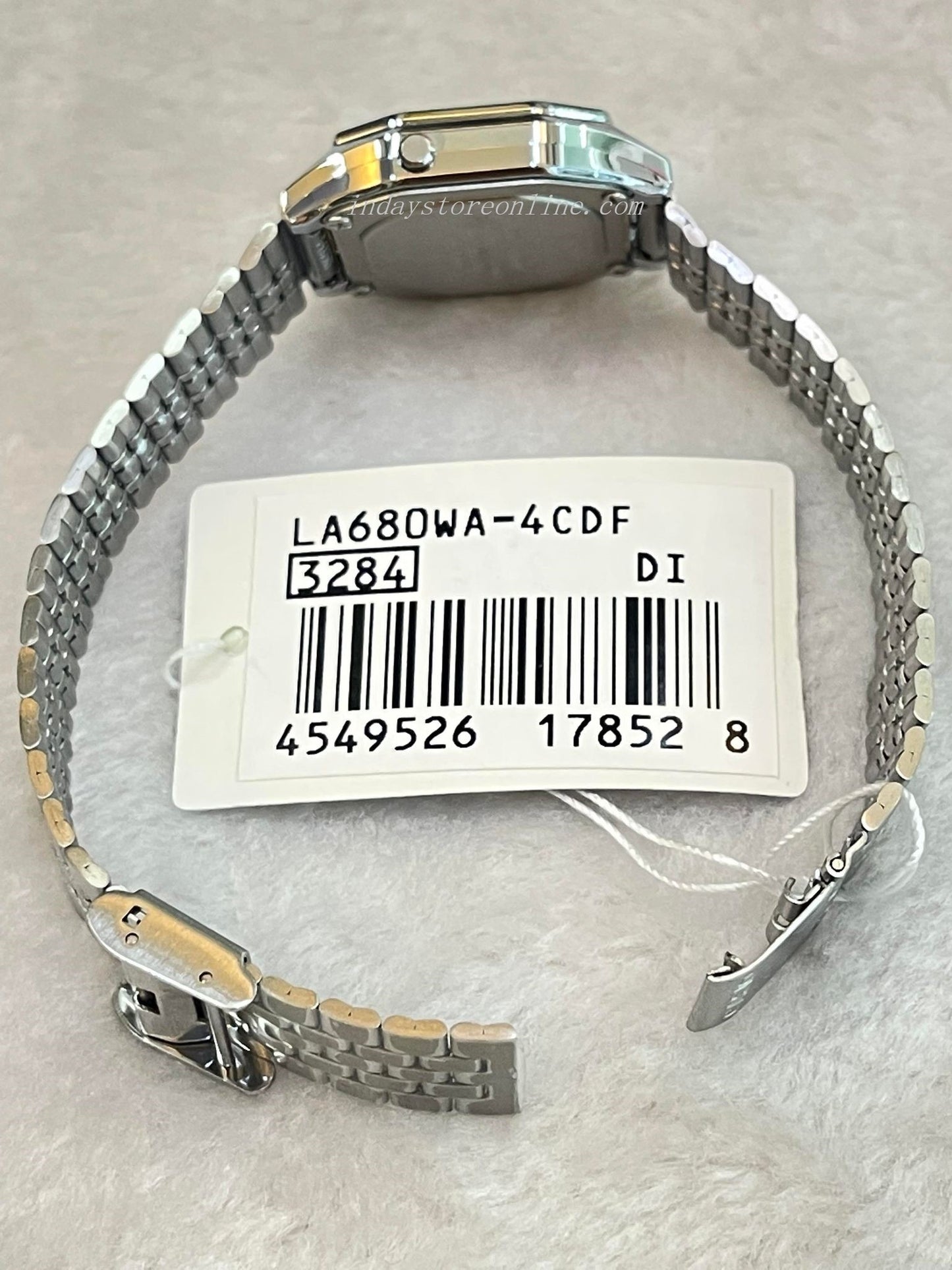 Casio Vintage Women's Watch LA680WA-4C Floral Design Silver Plated Stainless Steel Self-adjustable Band