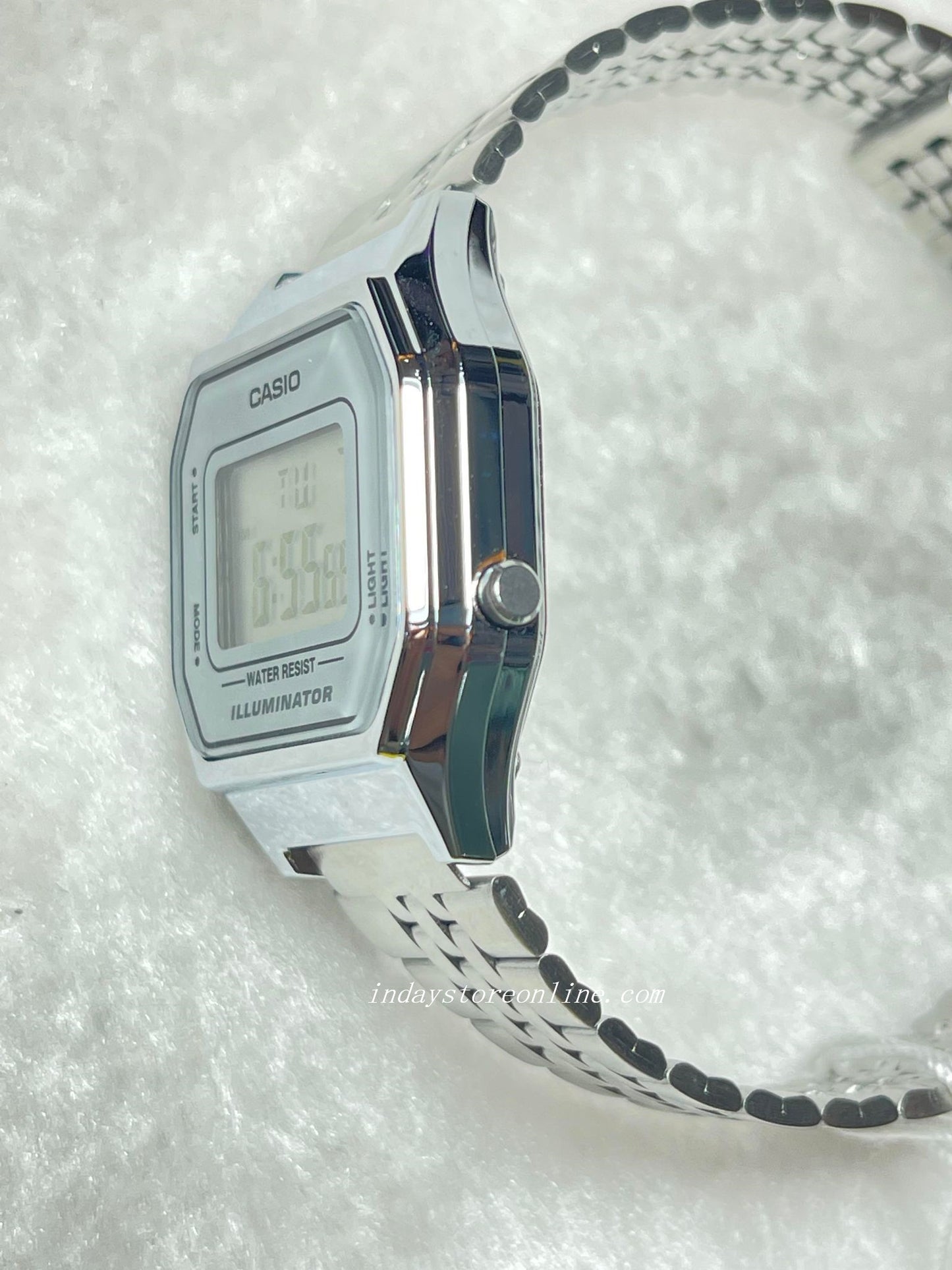 Casio Vintage Women's Watch LA680WA-7D Silver Plated Stainless Steel Strap Self-adjustable Band