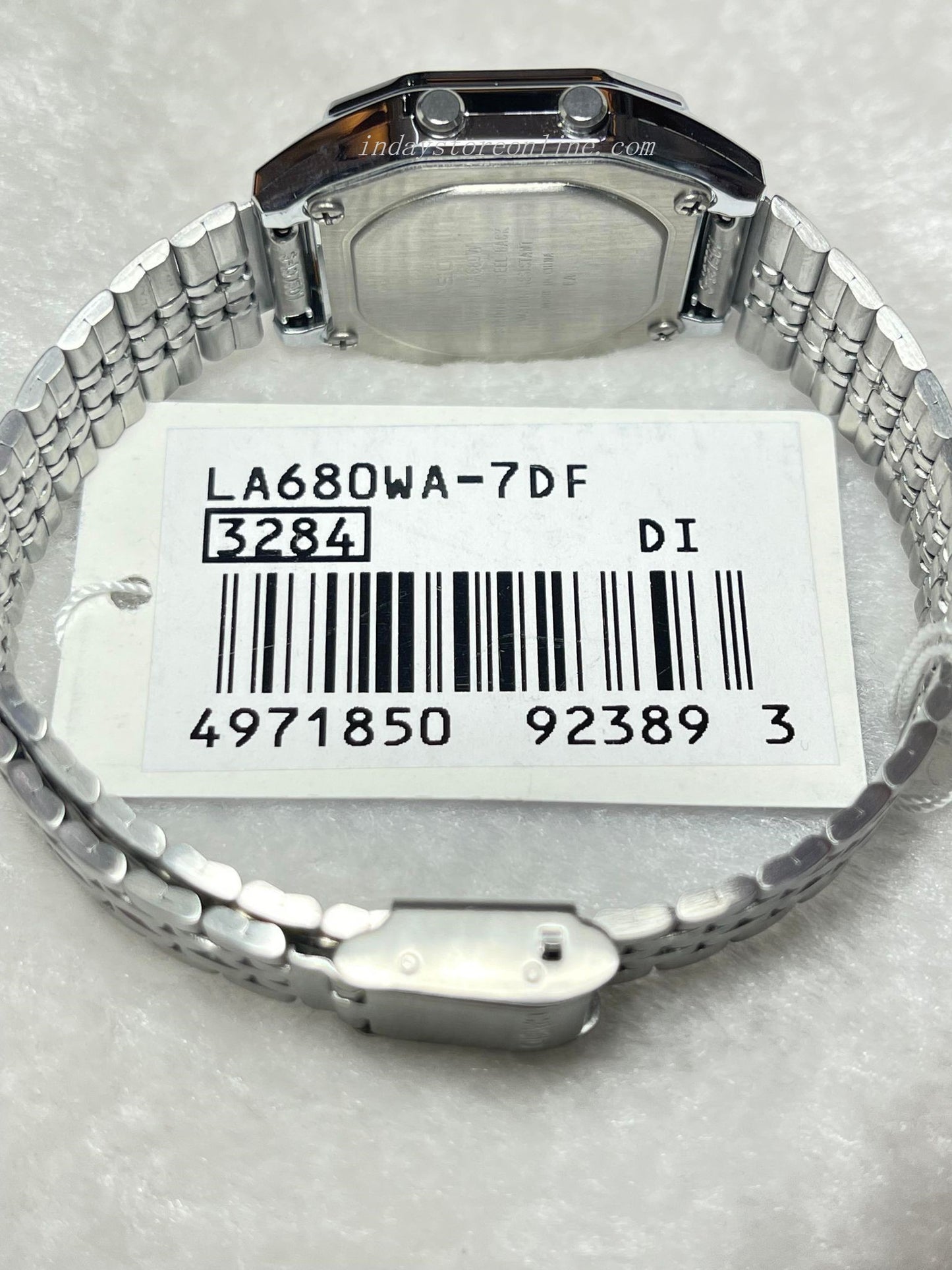 Casio Vintage Women's Watch LA680WA-7D Silver Plated Stainless Steel Strap Self-adjustable Band