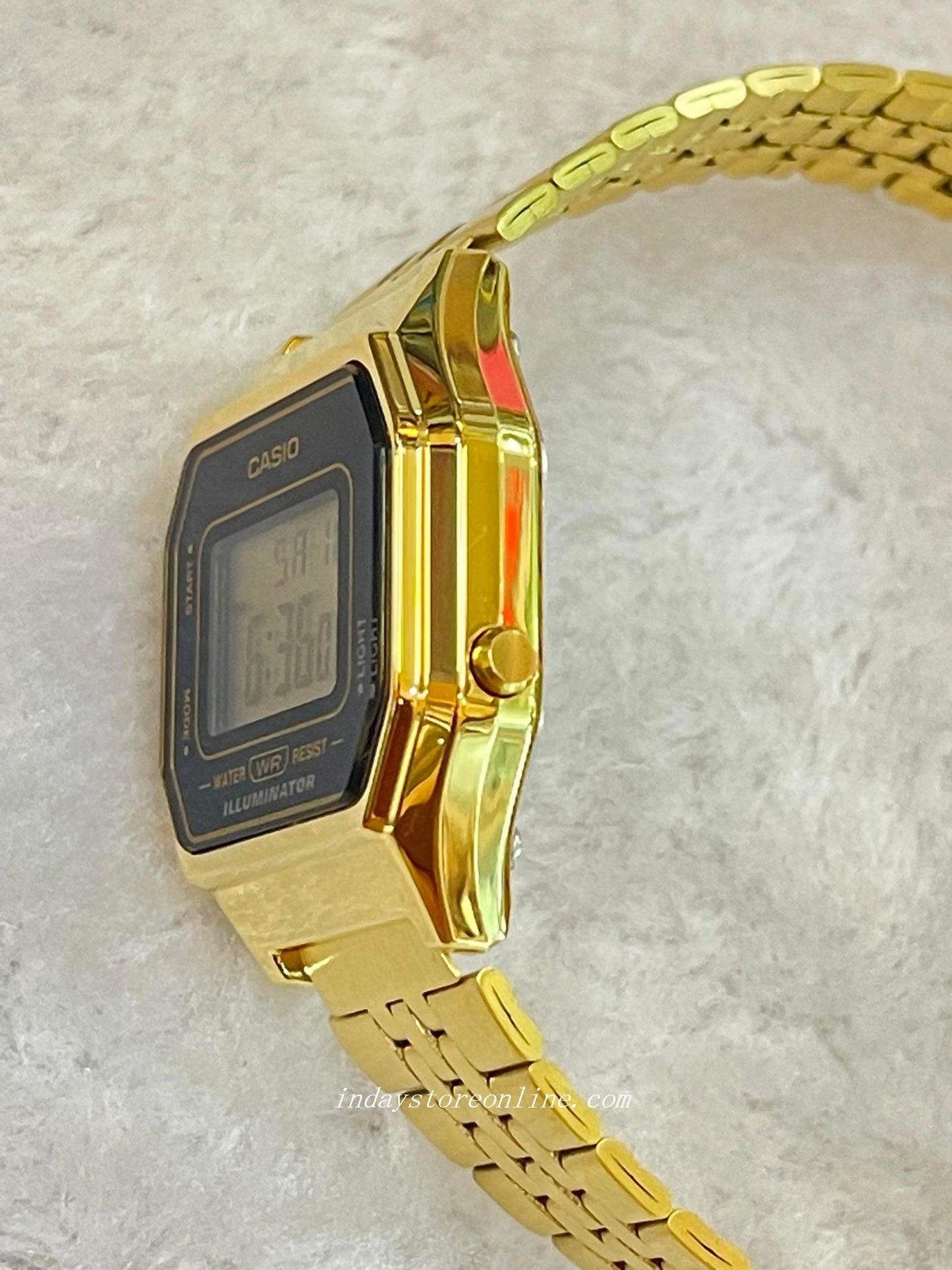 Casio Vintage Women's Watch LA680WGA-1D Gold Plated Stainless Steel Self-adjustable Band