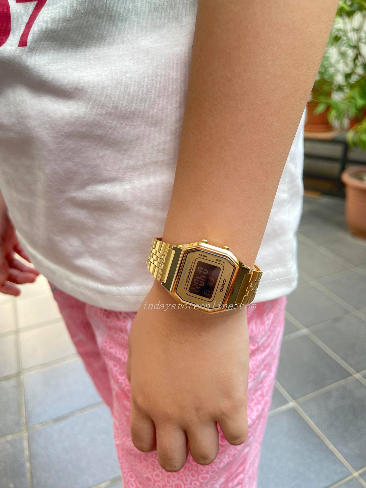 Casio Vintage Women's Watch LA680WGA-9B Gold Plated Stainless Steel Strap Self-adjustable Band