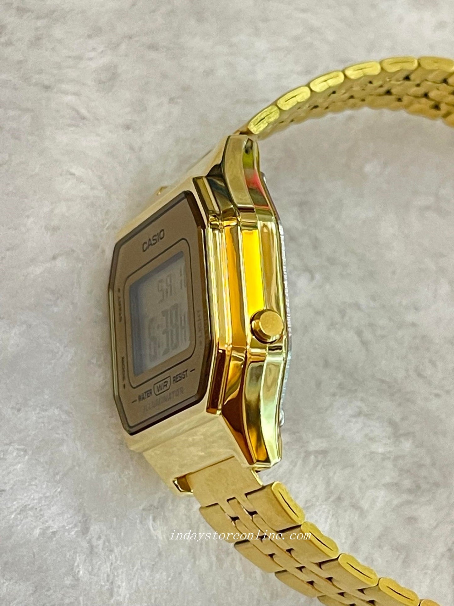 Casio Vintage Women's Watch LA680WGA-9D Gold Plated Stainless Steel Self-adjustable Band