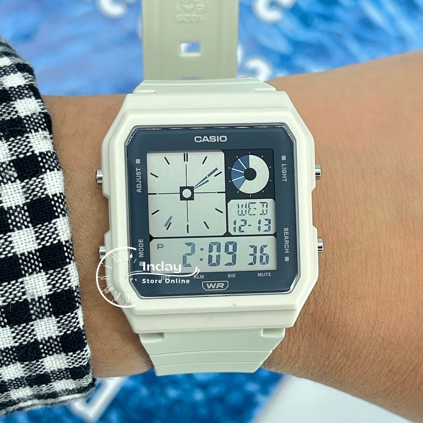Casio Digital Unisex Watch LF-20W-8A Cream Color Resin Band