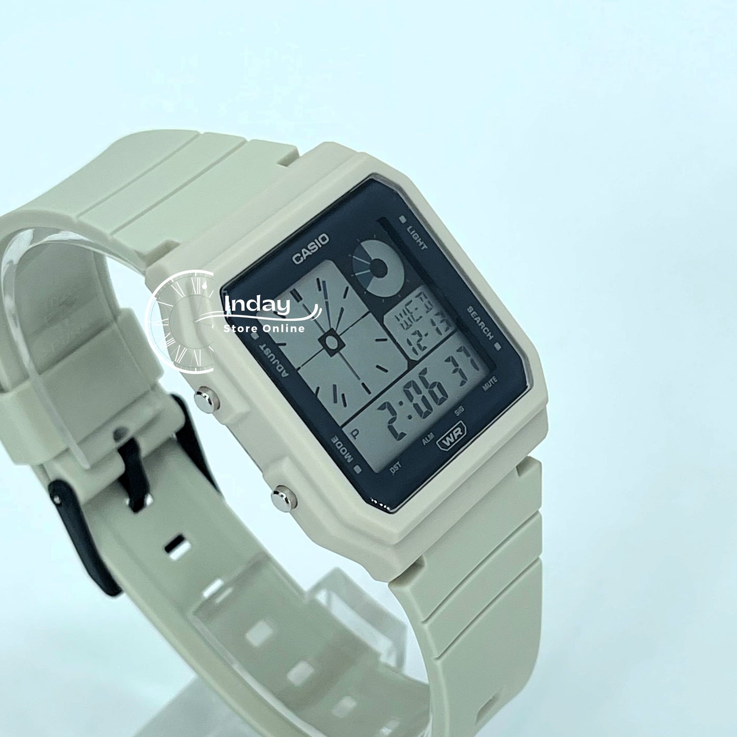 Casio Digital Unisex Watch LF-20W-8A Cream Color Resin Band