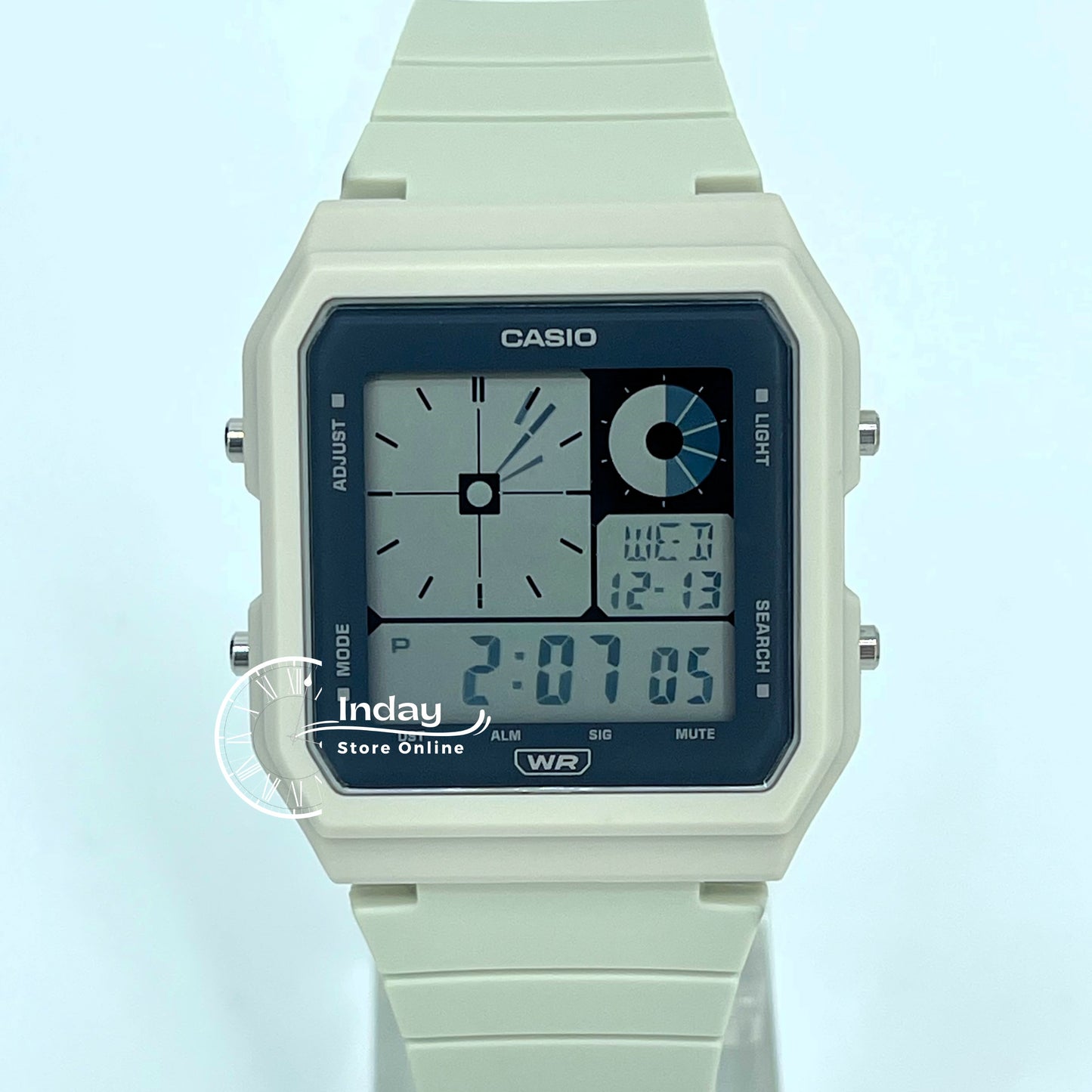 Casio Digital Unisex Watch LF-20W-8A Cream Color Resin Band