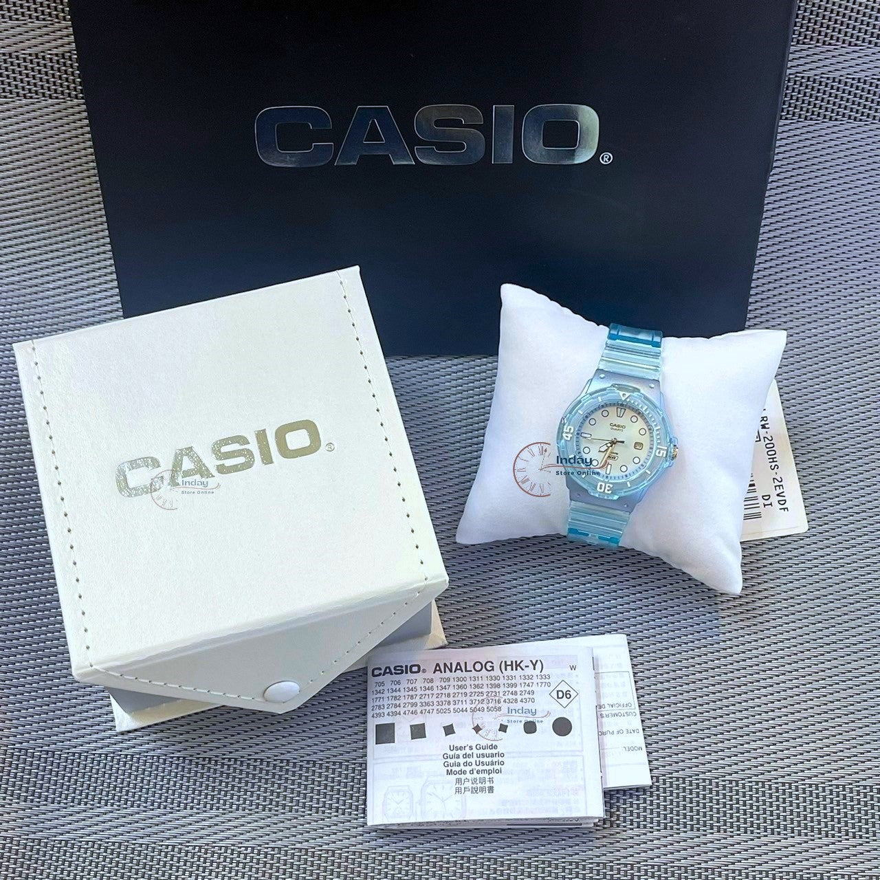 Casio Analog Women's Watch LRW-200HS-2E Resin Band Resin Glass Transparent Strap