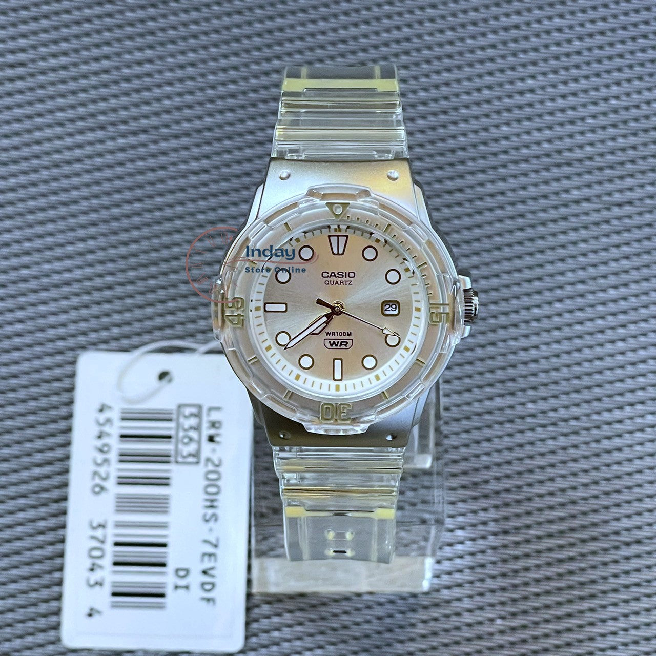 Casio Analog Women's Watch LRW-200HS-7E Resin Band Resin Glass Transparent Color