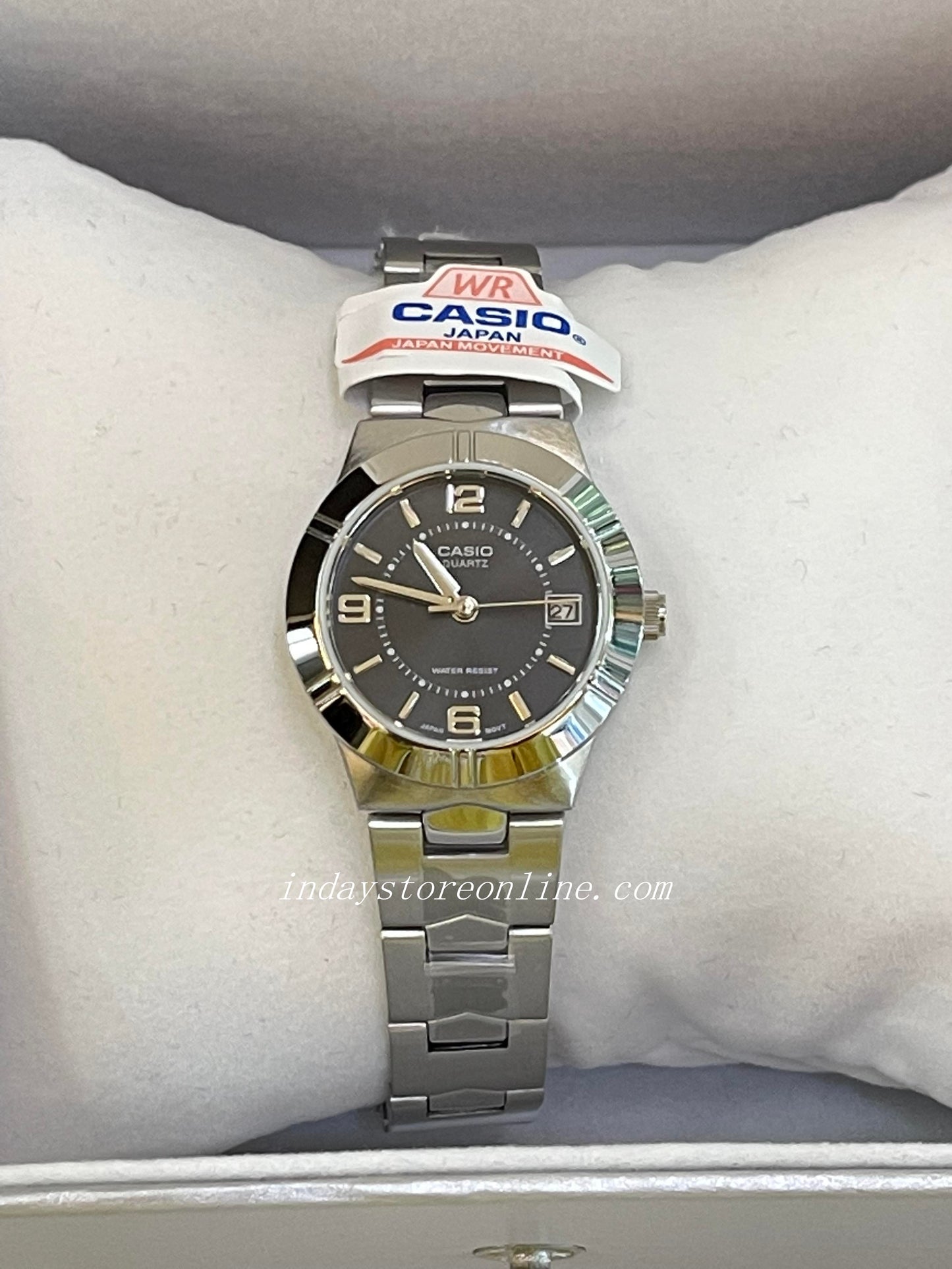 Casio Fashion Women's Watch LTP-1241D-1A Silver/Black Stainless Steel Band Mineral Glass