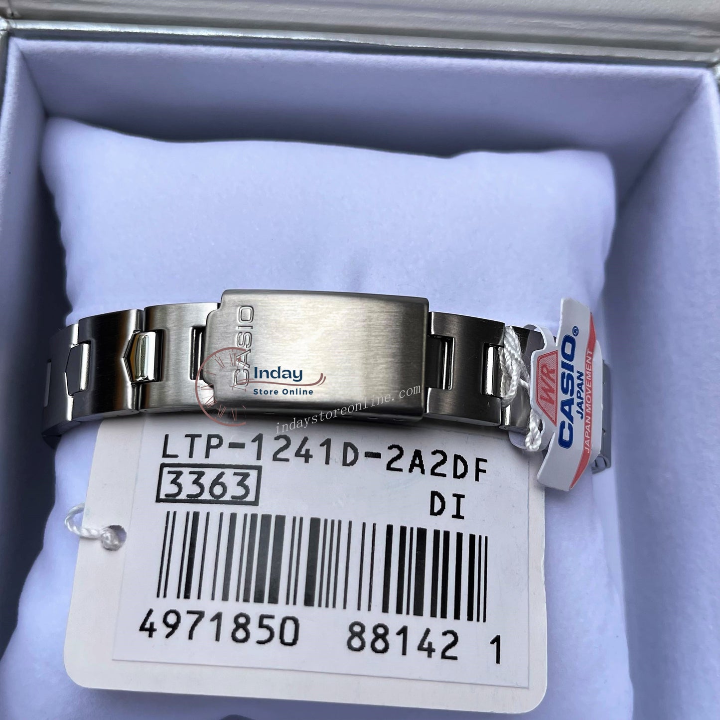 Casio Fashion Women's Watch LTP-1241D-2A2 Silver/Blue Stainless Steel Band Mineral Glass Triple-fold Clasp