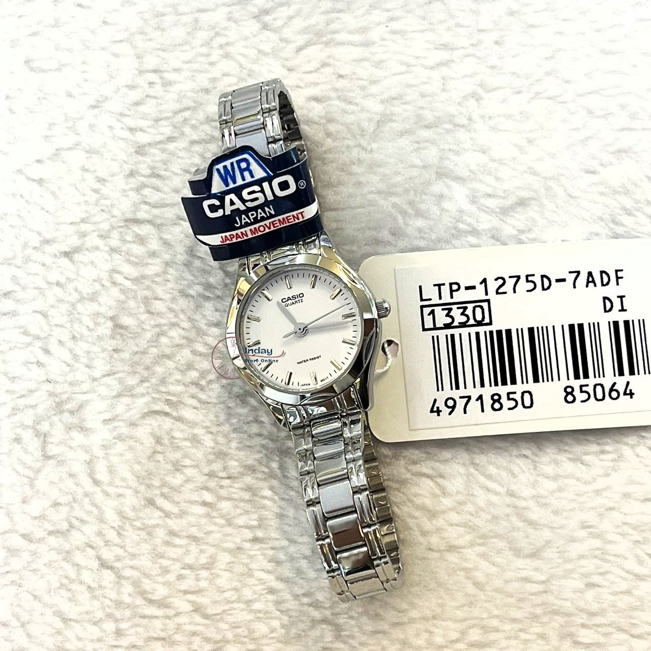 Casio Fashion Women's Watch LTP-1275D-7A Silver Stainless Steel Band Mineral Glass Triple-fold Clasp