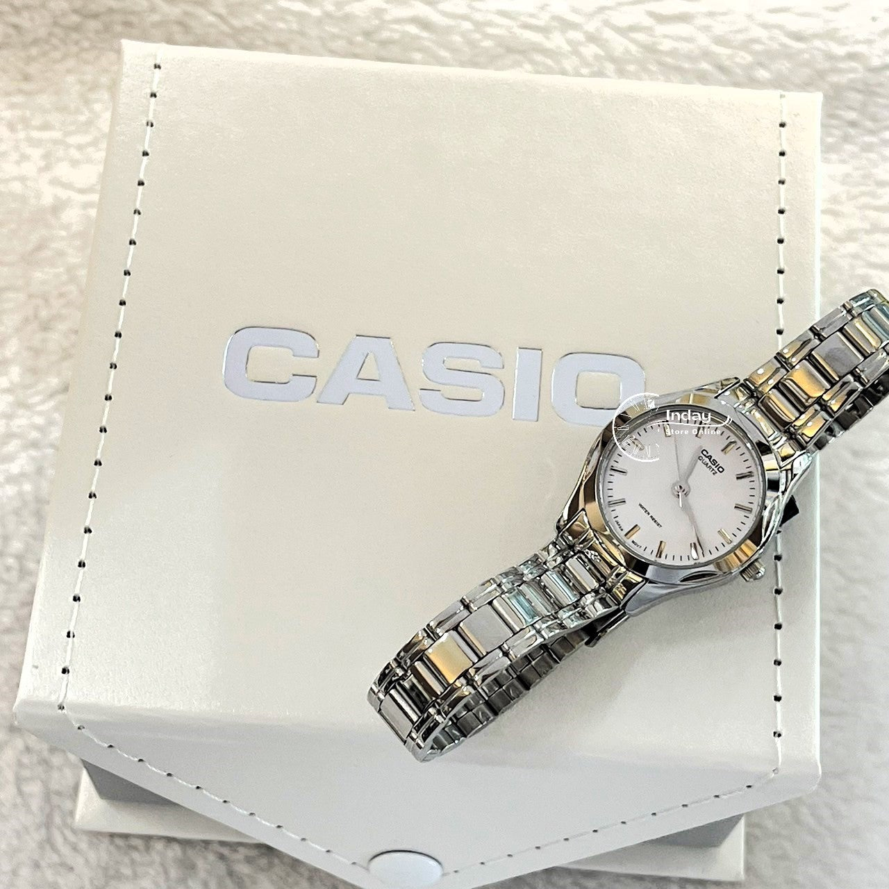Casio Fashion Women's Watch LTP-1275D-7A Silver Stainless Steel Band Mineral Glass Triple-fold Clasp