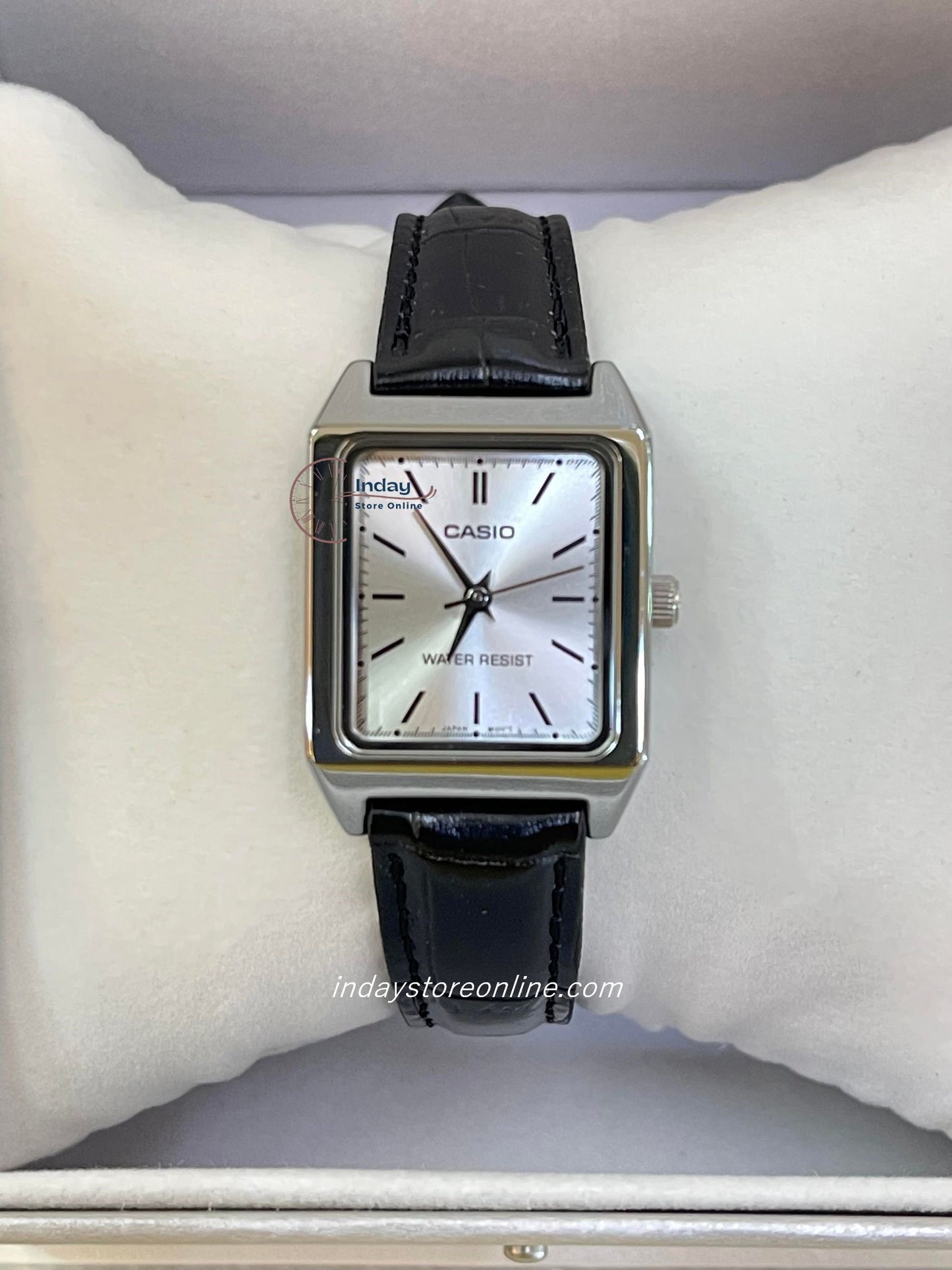 Casio Standard Women's Watch LTP-V007L-7E1 Square Type Black Leather Strap
