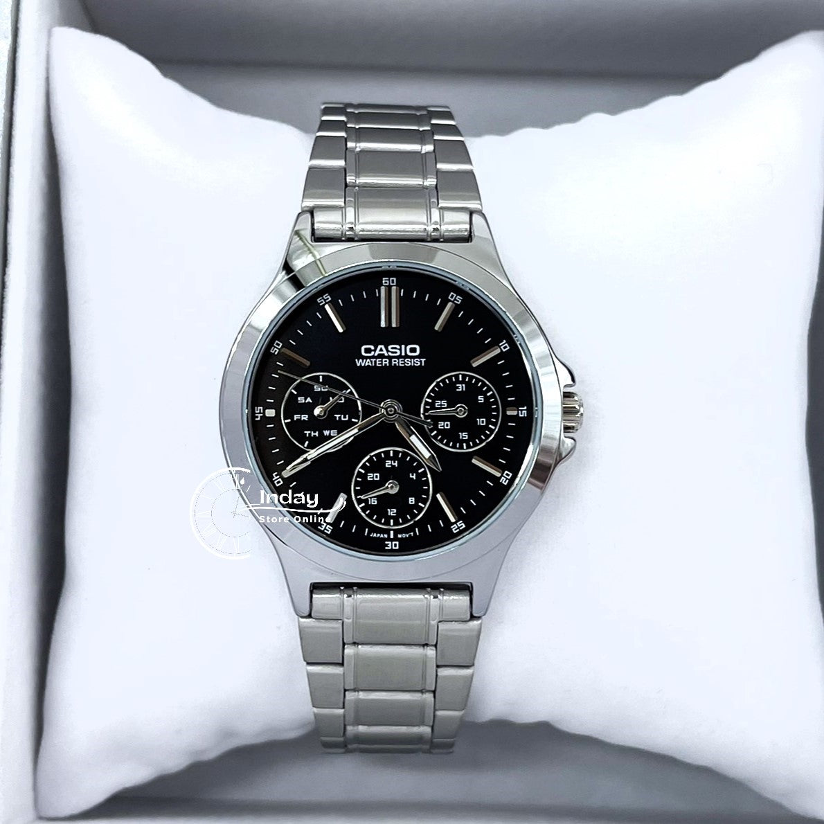 Casio Standard Women's Watch LTP-V300D-1A Silver Plated Stainless Steel Strap