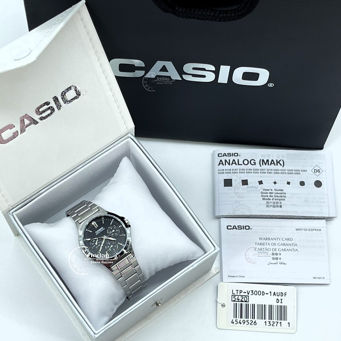 Casio Standard Women's Watch LTP-V300D-1A Silver Plated Stainless Steel Strap