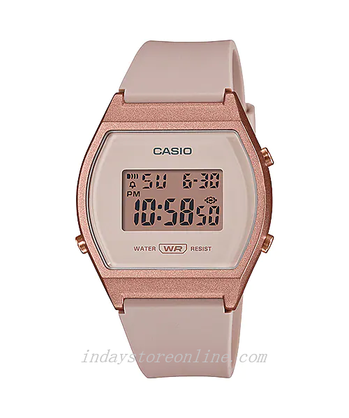 Casio Digital Women's Watch LW-204-4A Rose Gold Resin Strap