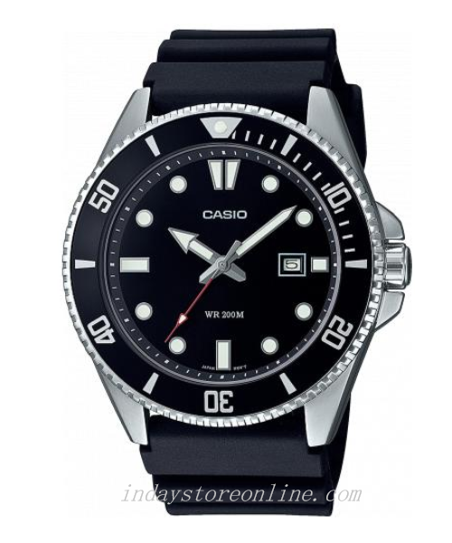 Casio Fashion Men's Watch MDV-107-1A1 Resin Band Mineral Glass