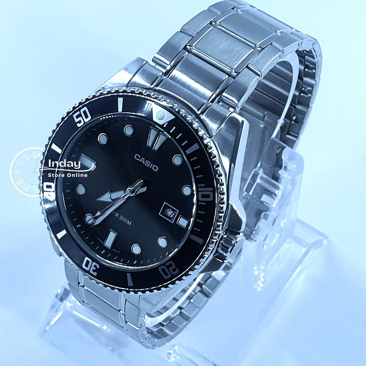 Casio Men's Watch MDV-107D-1A1 Stainless Steel Band Mineral Glass