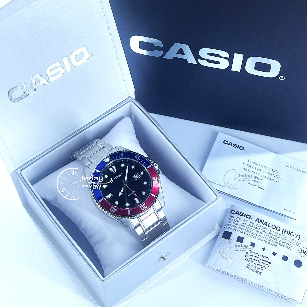 Casio Men's Watch MDV-107D-1A3 Stainless Steel Band Mineral Glass