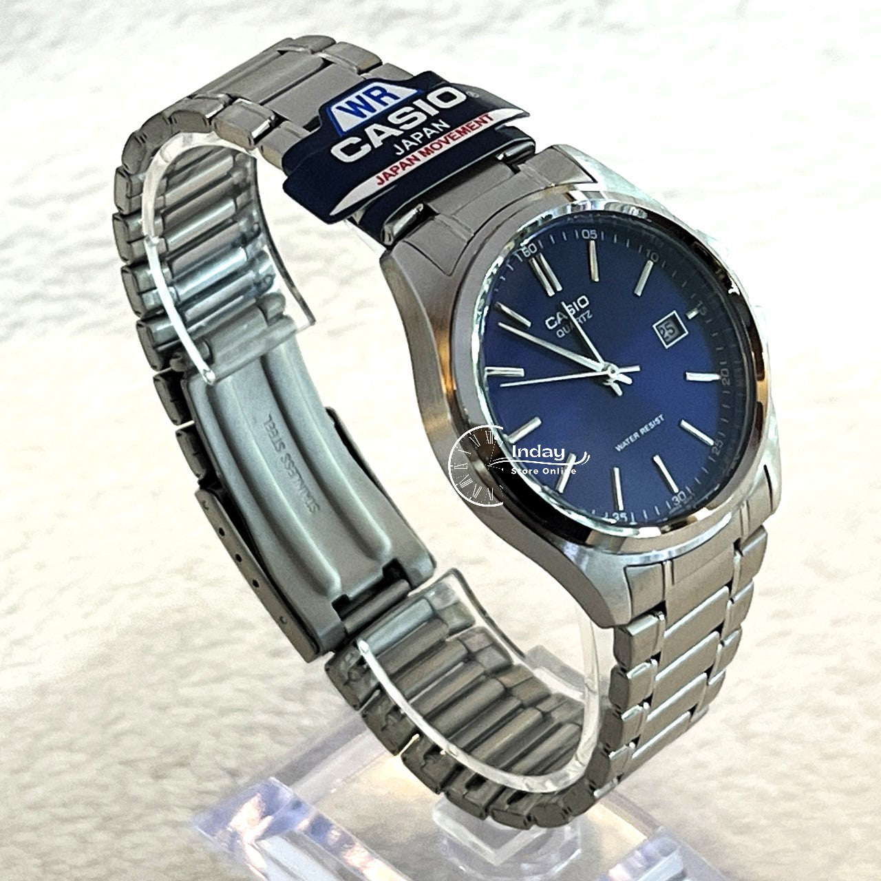 Casio Fashion Men's Watch MTP-1183A-2A Silver Plated Stainless Steel Band Triple-fold Clasp Mineral Glass