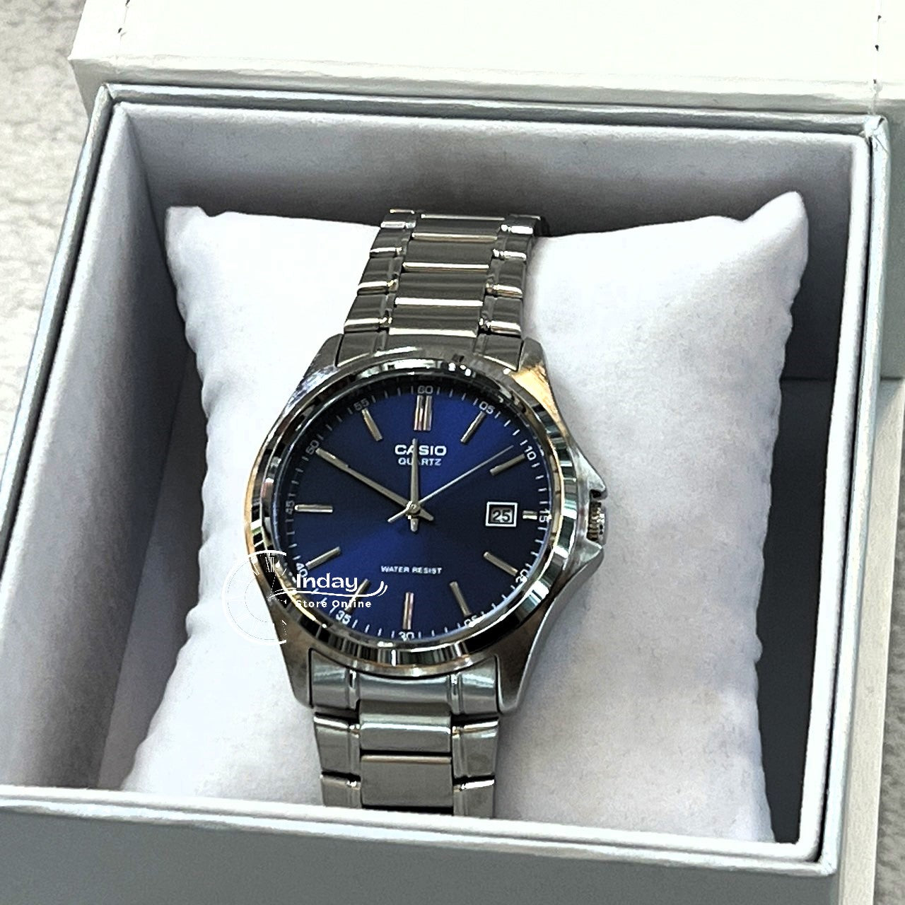 Casio Fashion Men's Watch MTP-1183A-2A Silver Plated Stainless Steel Band Triple-fold Clasp Mineral Glass