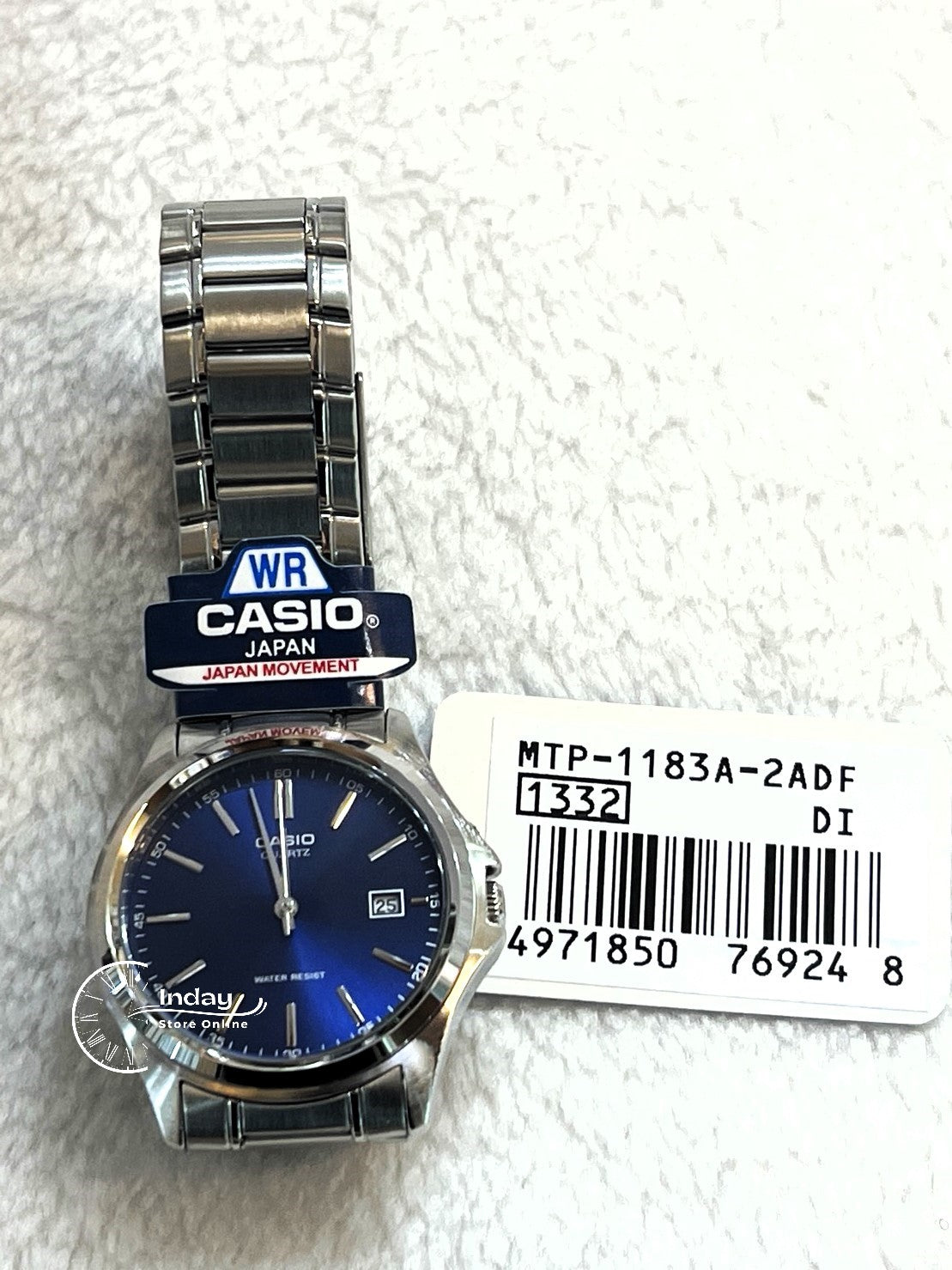 Casio Fashion Men's Watch MTP-1183A-2A Silver Plated Stainless Steel Band Triple-fold Clasp Mineral Glass
