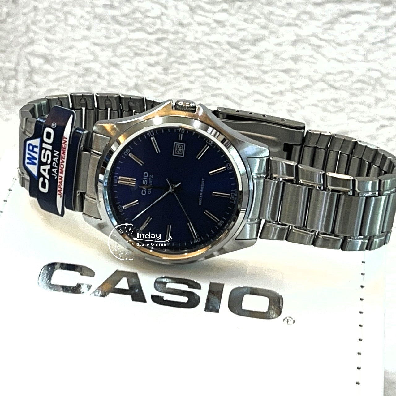 Casio Fashion Men's Watch MTP-1183A-2A Silver Plated Stainless Steel Band Triple-fold Clasp Mineral Glass