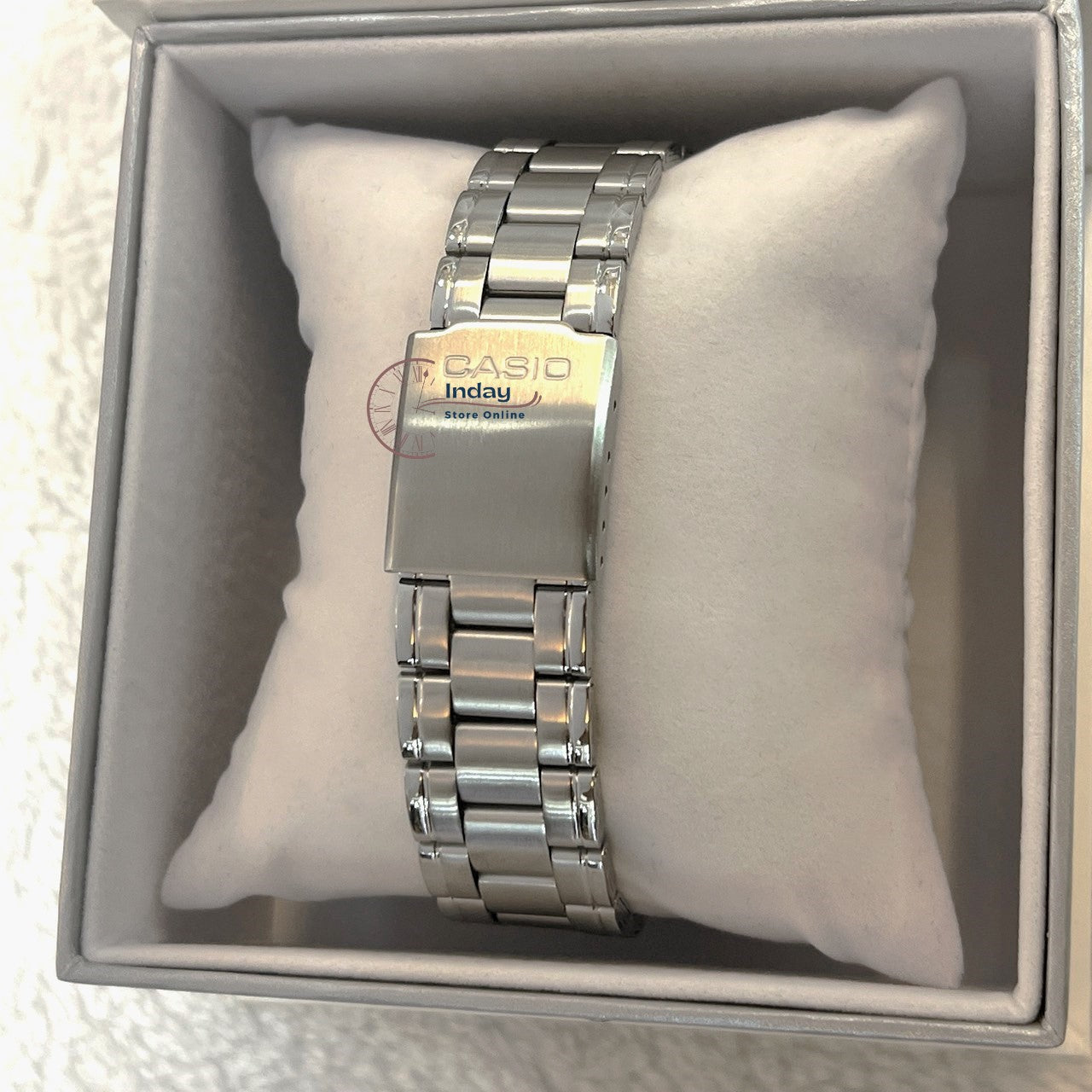 Casio Fashion Men's Watch MTP-1215A-2A2 Silver Plated Stainless Steel Band Triple-fold Clasp Mineral Glass