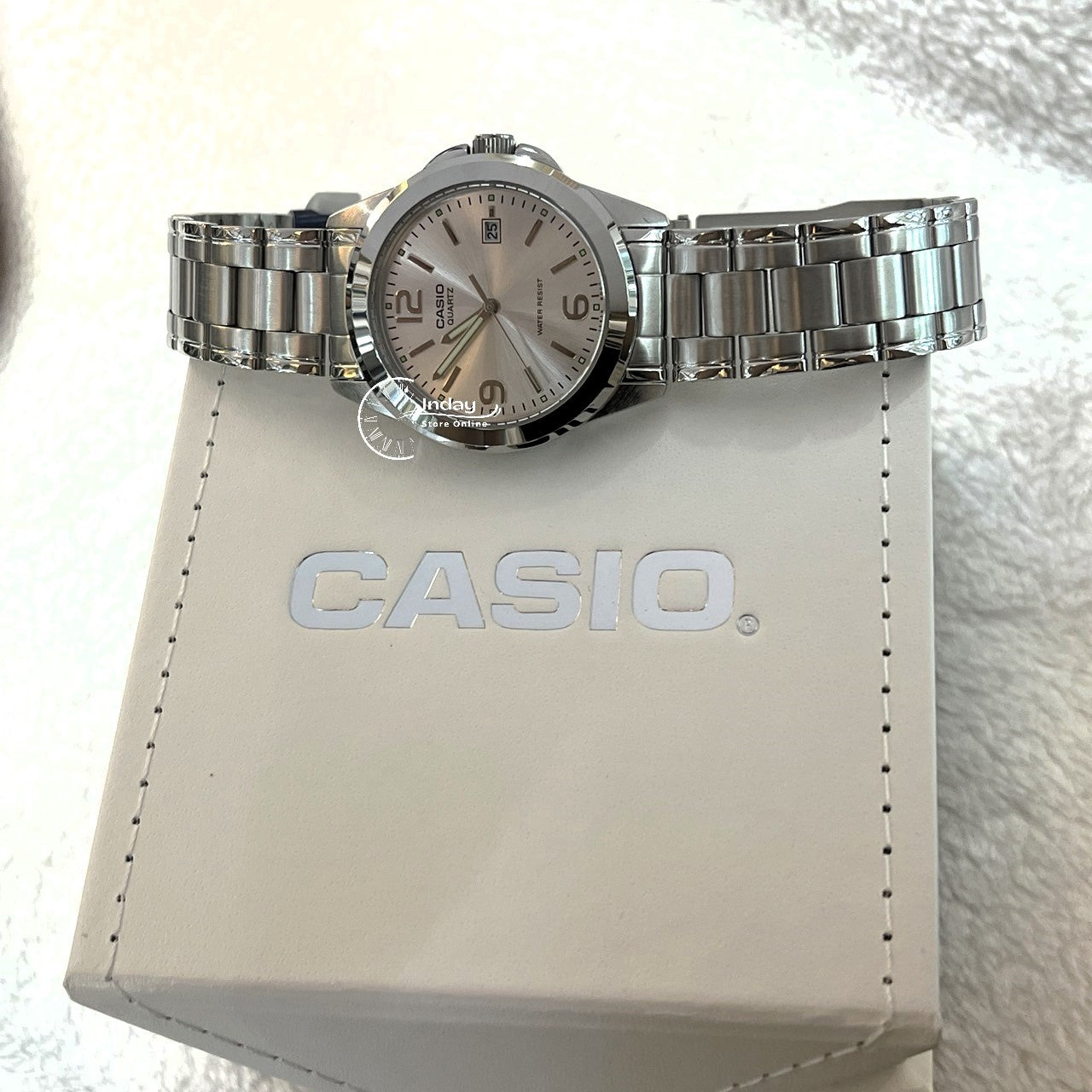 Casio Fashion Men's Watch MTP-1215A-7A Silver Plated Stainless Steel Strap Mineral Glass