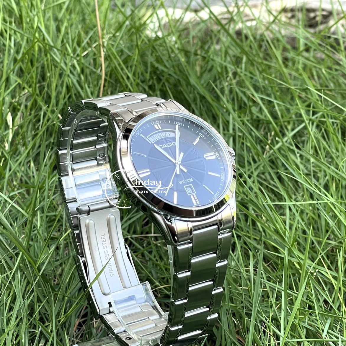 Casio Fashion Men's Watch MTP-1381D-1A Stainless Steel Band Mineral Glass