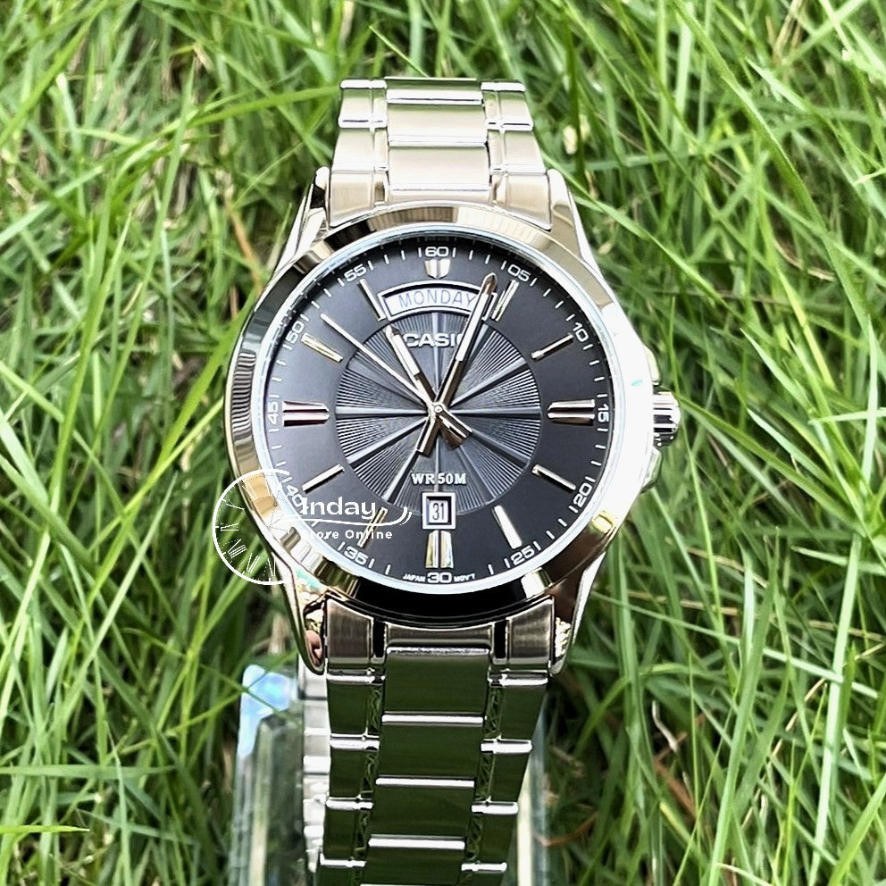 Casio Fashion Men's Watch MTP-1381D-1A Stainless Steel Band Mineral Glass