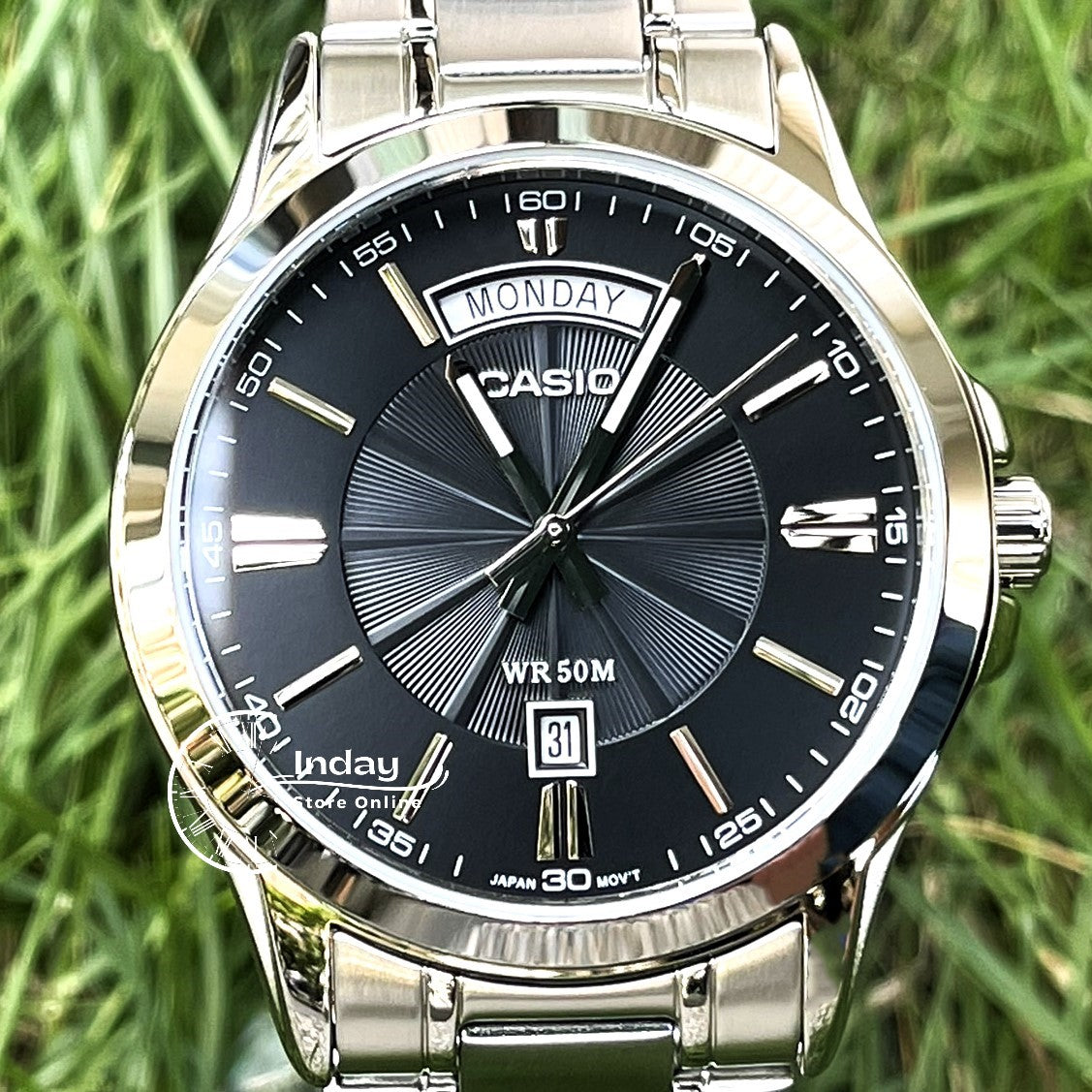 Casio Fashion Men's Watch MTP-1381D-1A Stainless Steel Band Mineral Glass