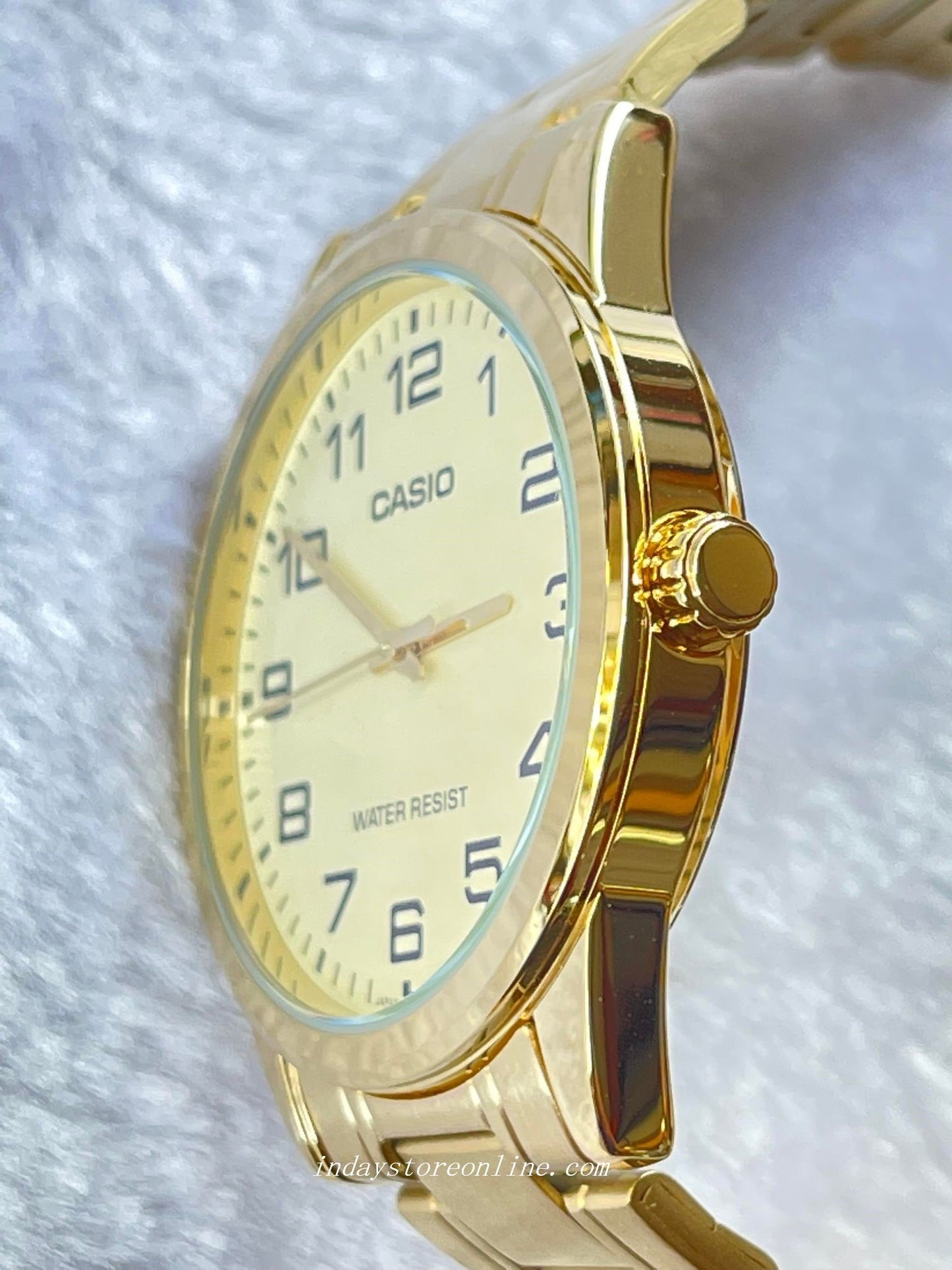Casio Standard Men's Watch MTP-V001G-9B Gold Plated Stainless Steel Mineral Glass