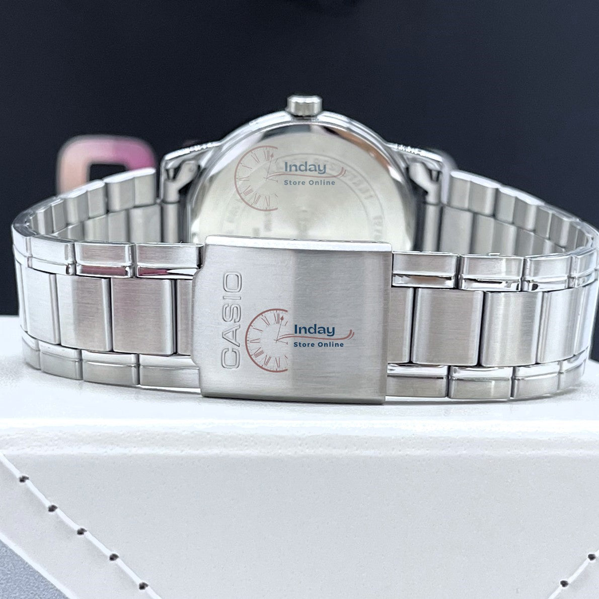 Casio Standard Men's Watch MTP-V002D-1B Analog Stainless Steel Band Triple-fold Clasp Mineral Glass