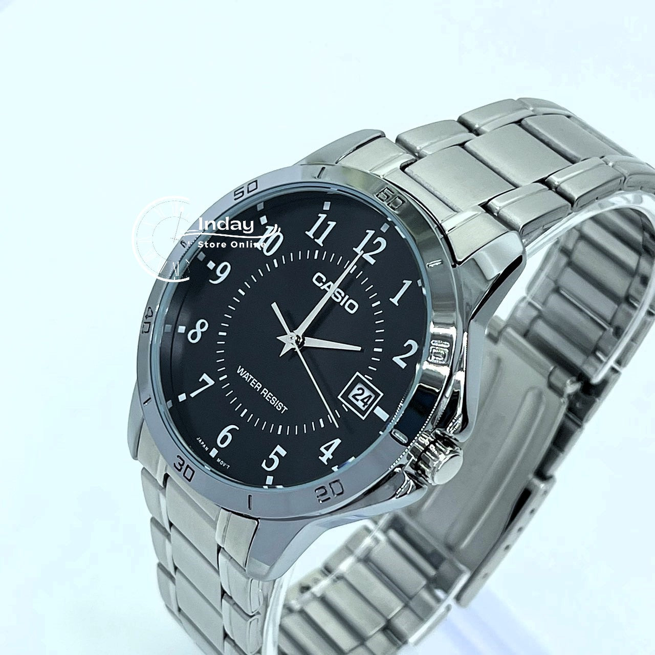 Casio Standard Men's Watch MTP-V004D-1B Silver Plated Stainless Steel Mineral Glass