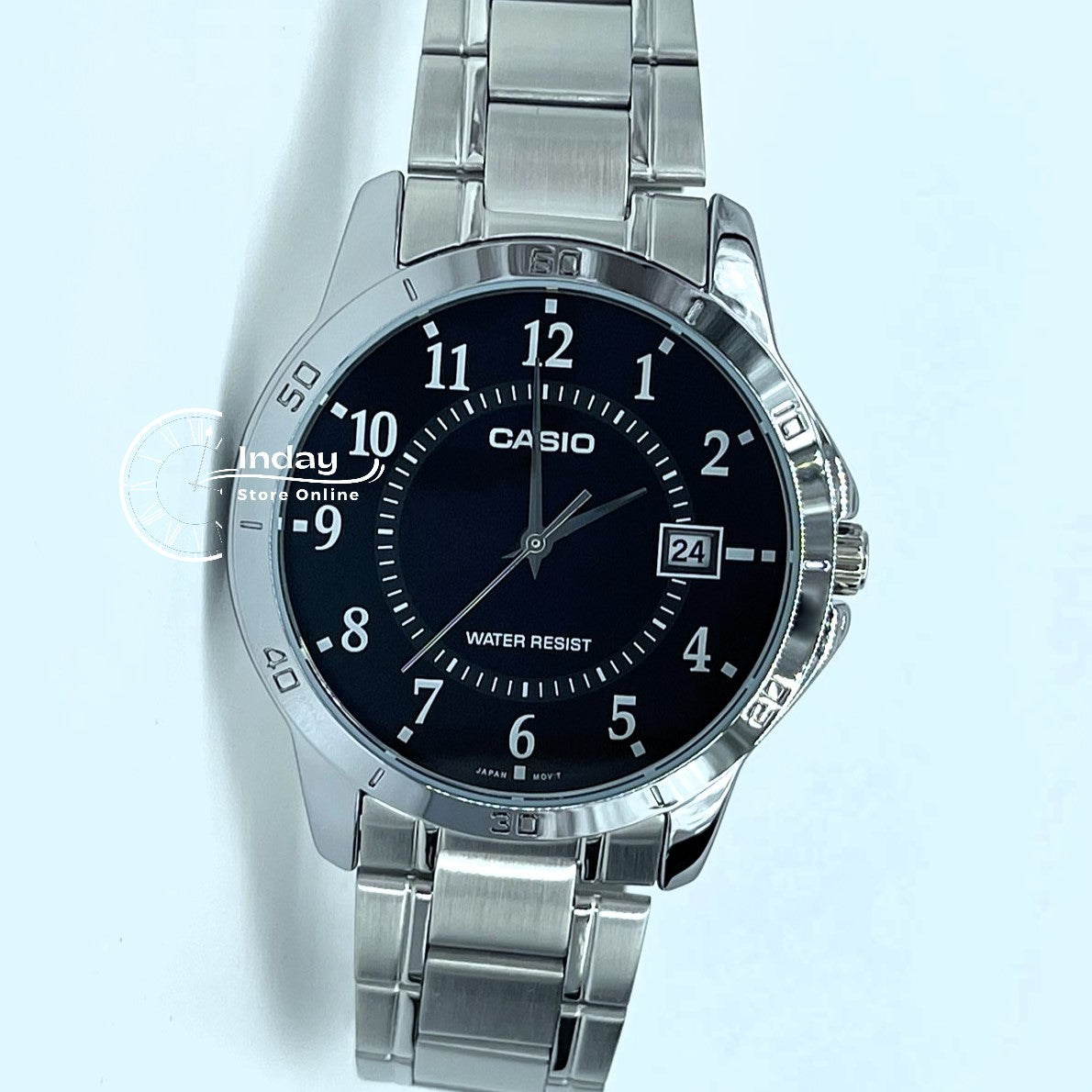 Casio Standard Men's Watch MTP-V004D-1B Silver Plated Stainless Steel Mineral Glass