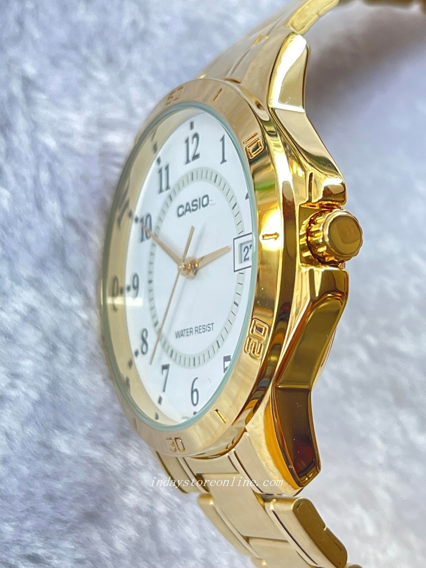 Casio Standard Men's Watch MTP-V004G-7B Gold Plated Stainless Steel Mineral Glass