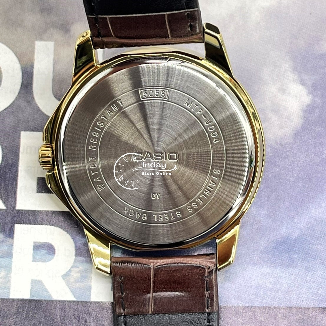 Casio Standard Men's Watch MTP-V004GL-7A Brown Leather Strap Mineral Glass